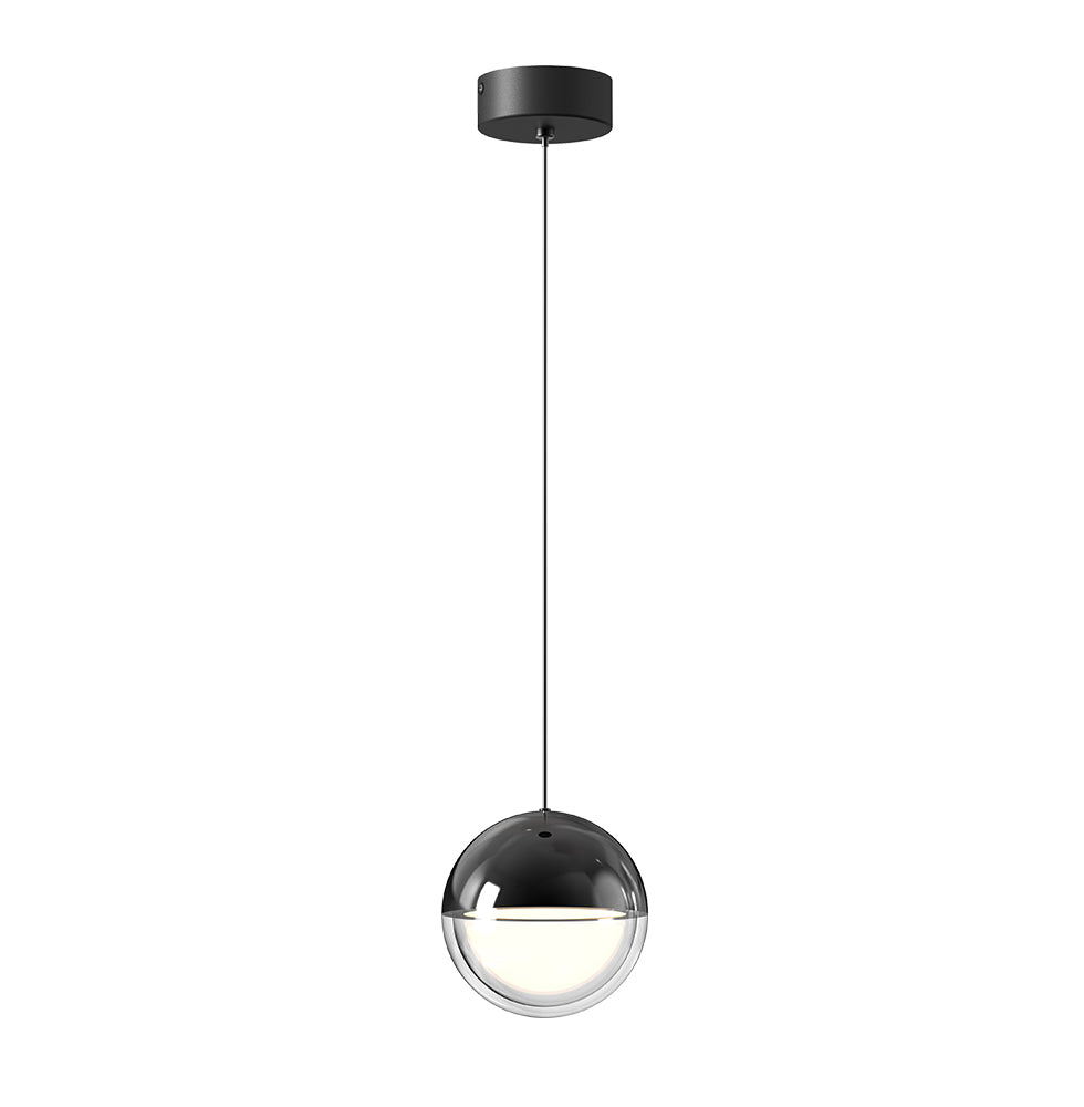 Zirea LED függeszték – Ø 120 mm – fekete króm / átlátszó