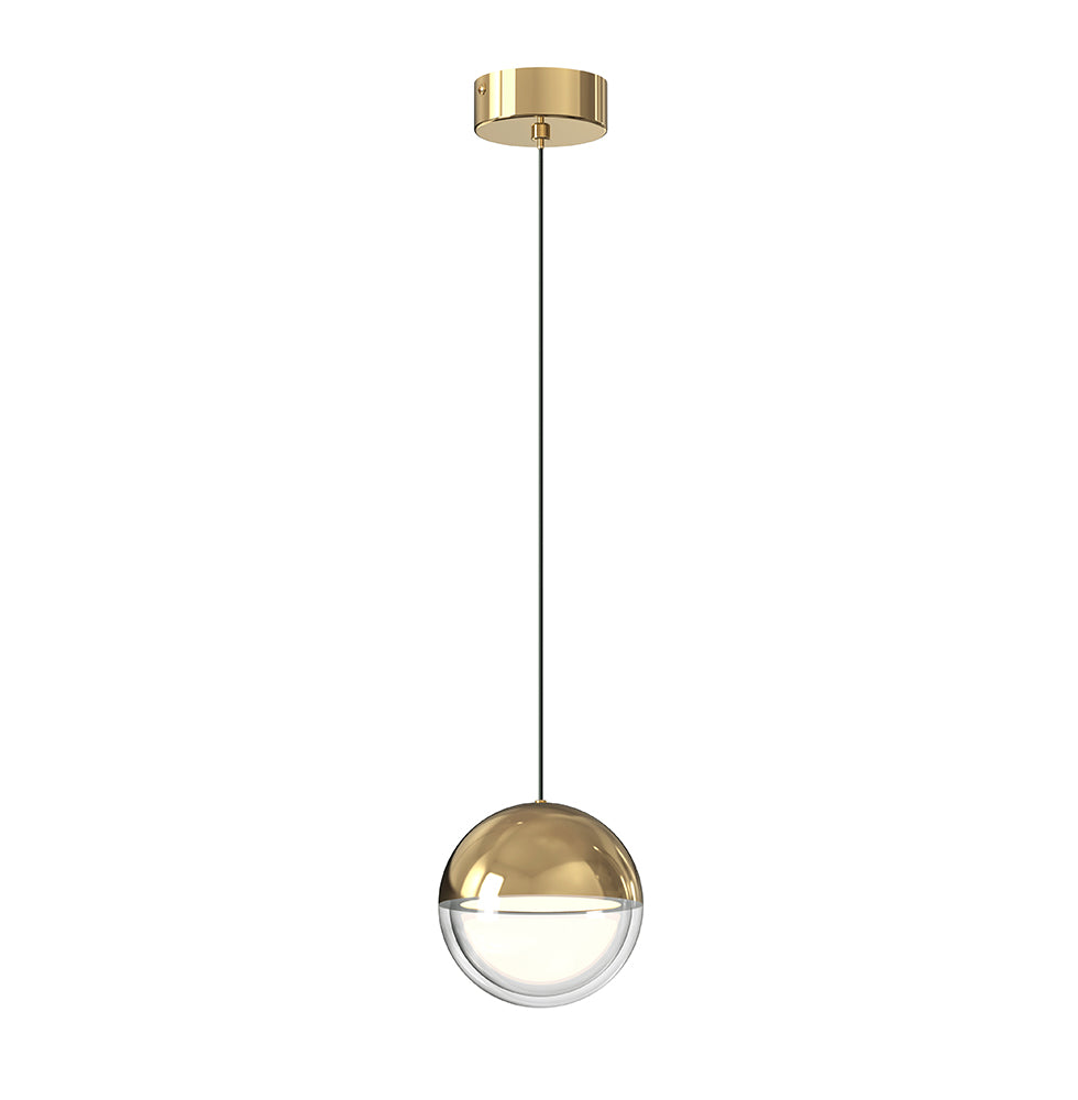 Zirea LED függeszték – Ø 120 mm – arany / átlátszó