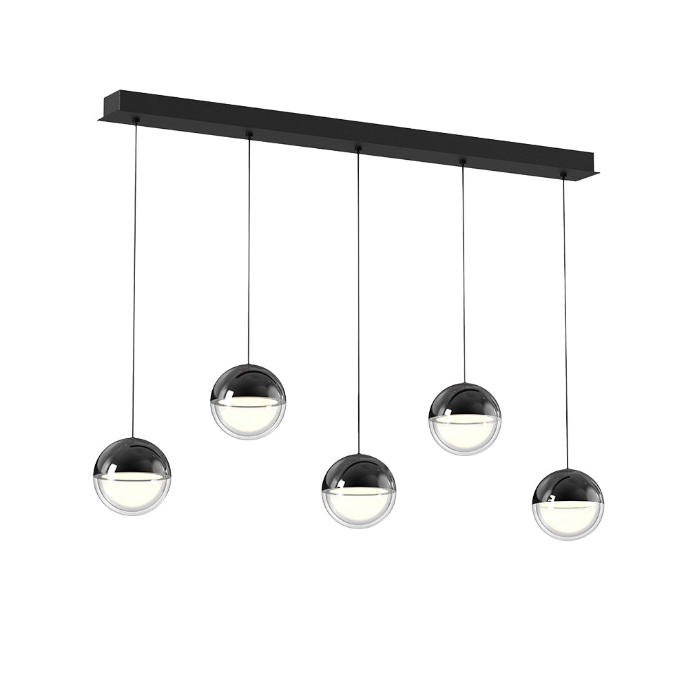 Zirea lineáris LED függeszték – 920 mm – fekete króm / átlátszó