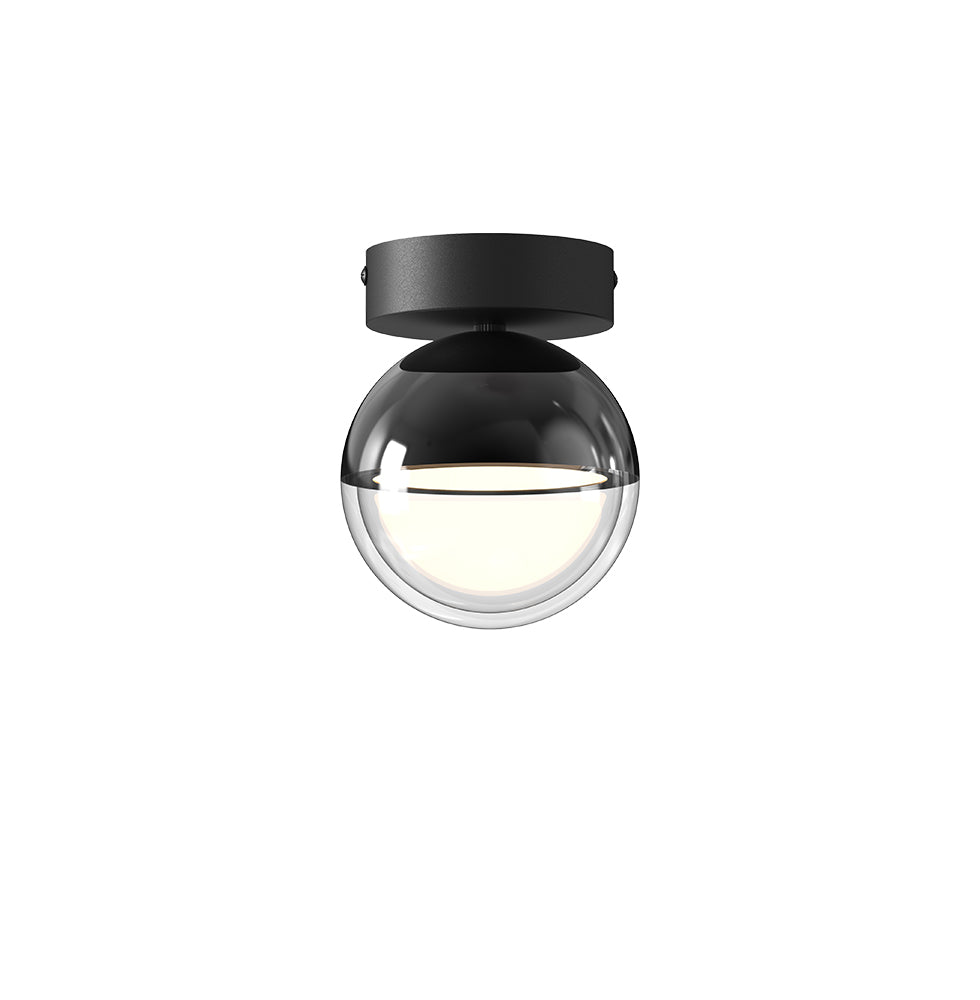 Zirea LED mennyezeti lámpa – Ø 120 mm – fekete króm / átlátszó