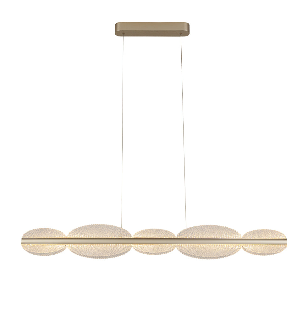 Evana lineáris LED függeszték – 1200 mm – átlátszó / szálcsiszolt ezüst